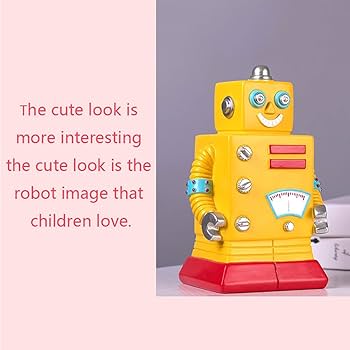 Amazon.co.jp: 貯金箱 漫画の黄色いロボット貯金かわいいコイン銀行の