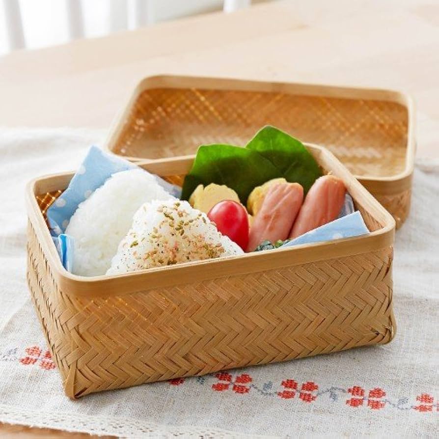 Amazon｜すす竹アジロ編み弁当 中 （網代編み弁当箱） 70-038｜弁当箱