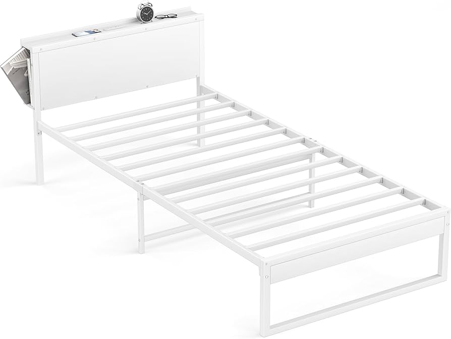 Amazon｜[ブックシェルフ付]ベッドフレーム Rebebe シングルベッド