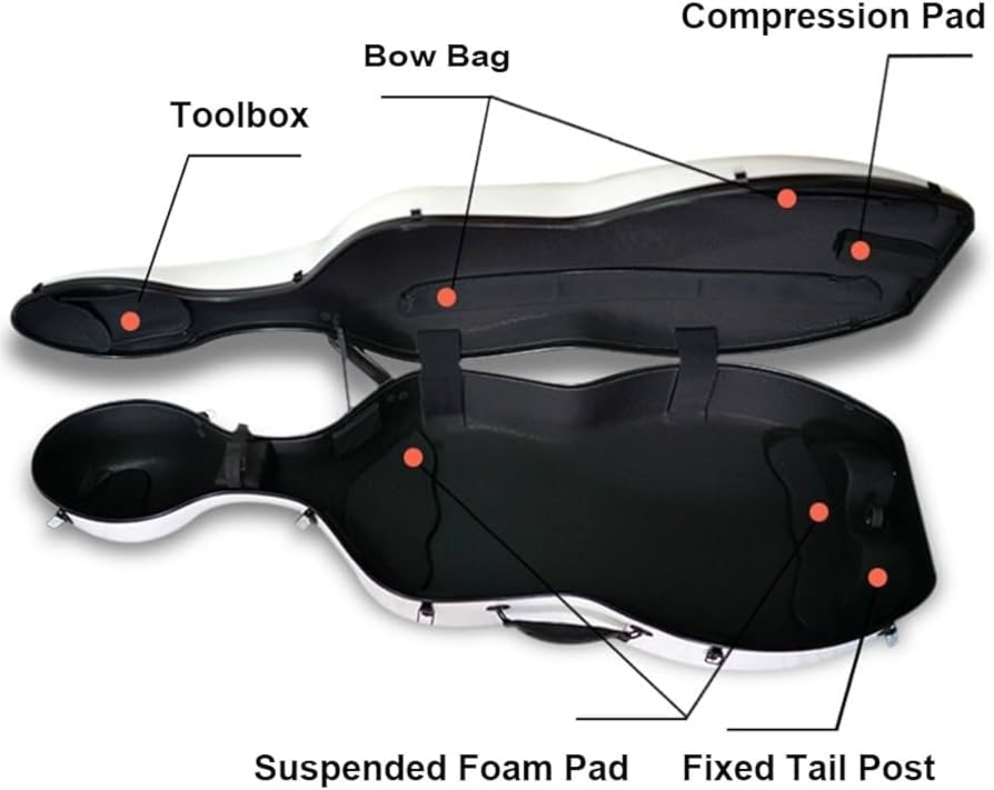 Amazon.co.jp: フルサイズ 4/4 チェロ ハード ケース、超軽量カーボン