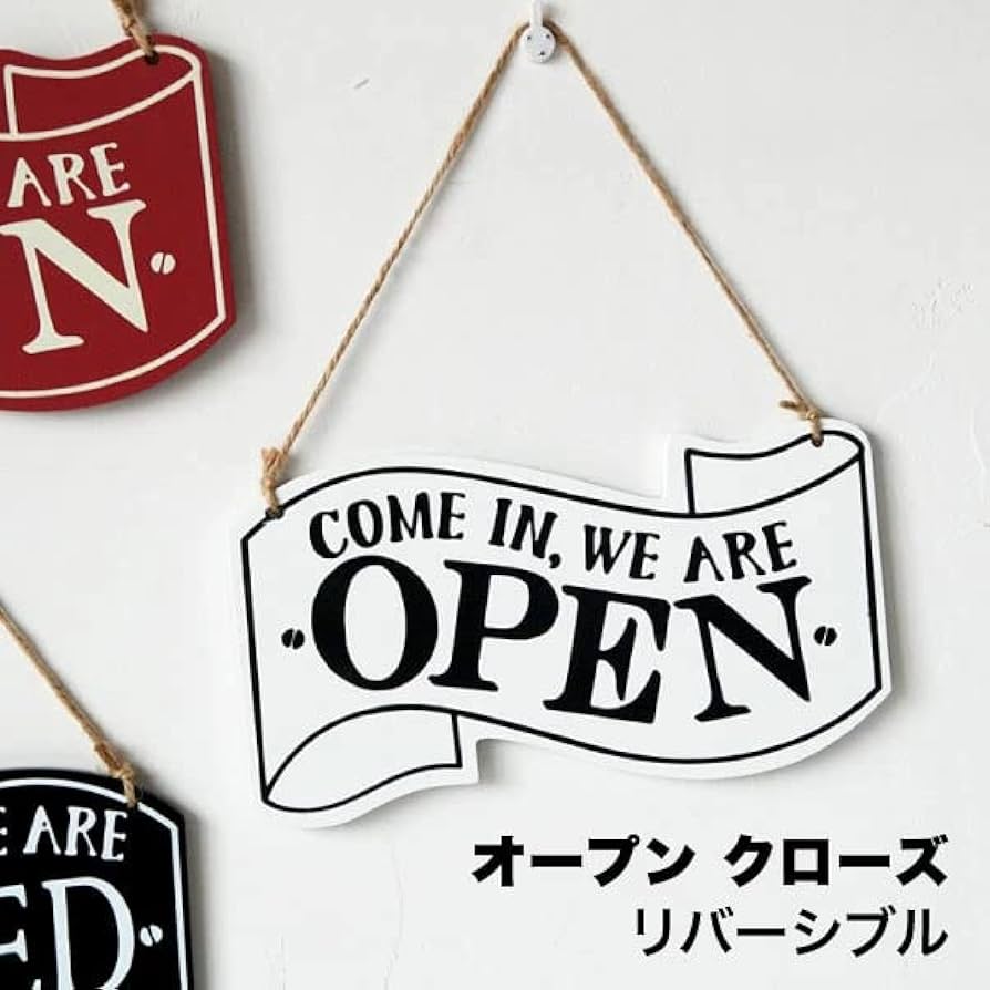 Amazon.co.jp: HADWAO オープン クローズ リバーシブル 木製 両面 看板