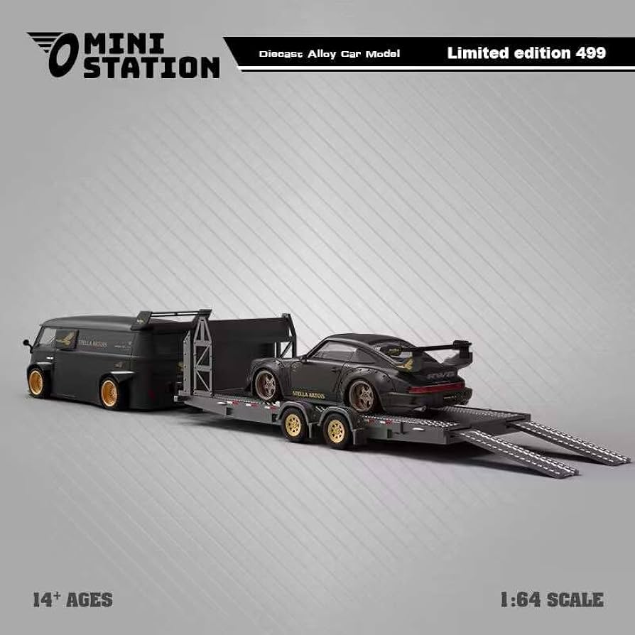 Amazon | 1/64 Mini Station セットA トレーラー ポルシェ RWB 964