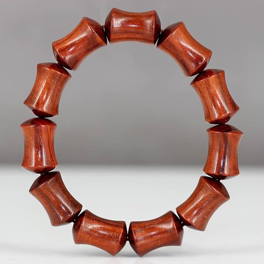 Amazon.com: xiexuelian 赞比亚血檀竹节手串特色竹节珠佛珠手串男女