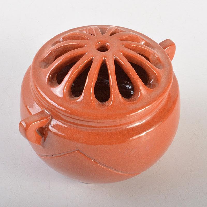 Amazon.co.jp: 茶道具 京焼 川崎和楽作 赤楽 三足香炉 共布共箱 V 6823