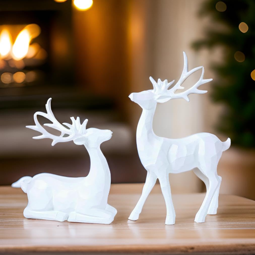 Amazon.co.jp: The Bridge Collection 彫刻 白い鹿の置物 - 2個セット