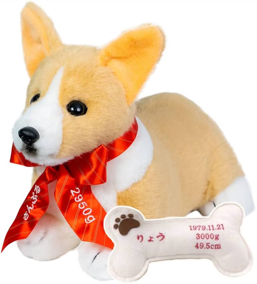 Amazon.co.jp: 体重ドール コーギー 1体 おしゃぶりボーンに刺繍入り