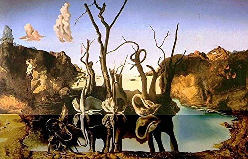 Amazon.com: BOHU ARTS Salvador Dali Wall Art Dalí Swans Reflecting