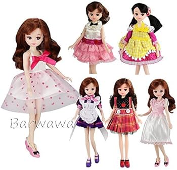 Amazon.co.jp: Barwa 22㎝人形用服 リカちゃん人形用ドレス ランダム5
