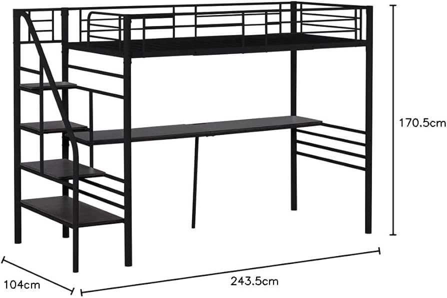 Amazon｜TORGSIYO ロフトベッド パイプベッド シングル ベッド 宮