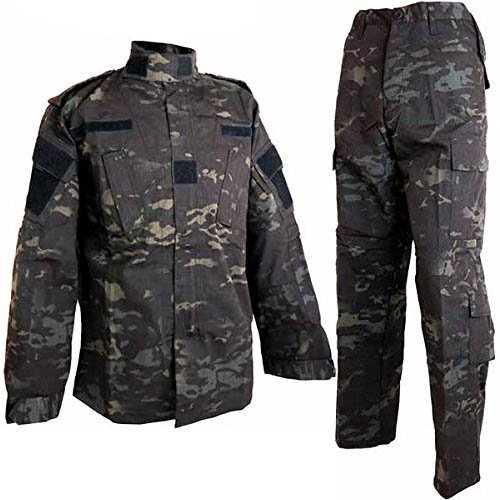 Amazon.co.jp: 新型迷彩 迷彩服上下セット 色：マルチカムブラック (XS