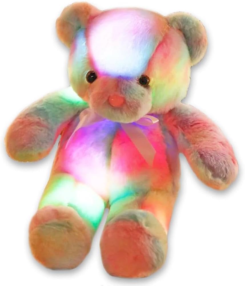 Amazon.co.jp: 光る ぬいぐるみ くま レインボー クマ LEDライト