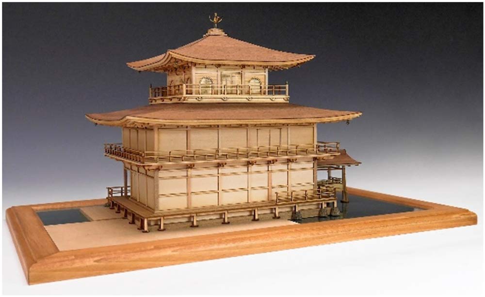Amazon | ウッディジョー 1/75 鹿苑寺 金閣 白木 木製模型 組み立て