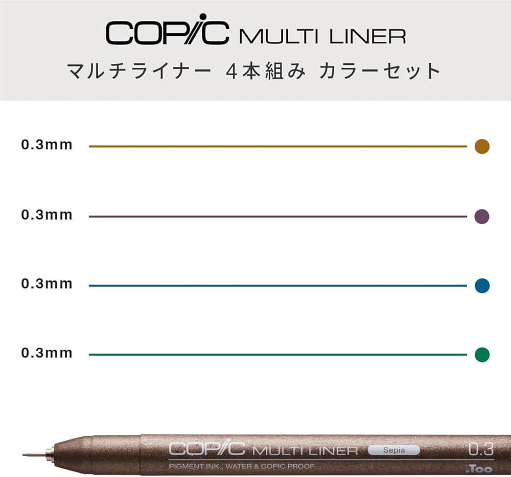 Amazon.co.jp: コピック(COPIC) CopicToo コピック マルチライナー 4本