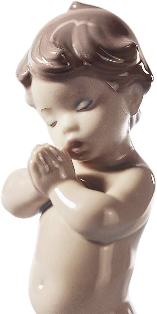 Amazon.com: LLADRÓ A Child's Prayer Boy Figurine. Porcelain Baby