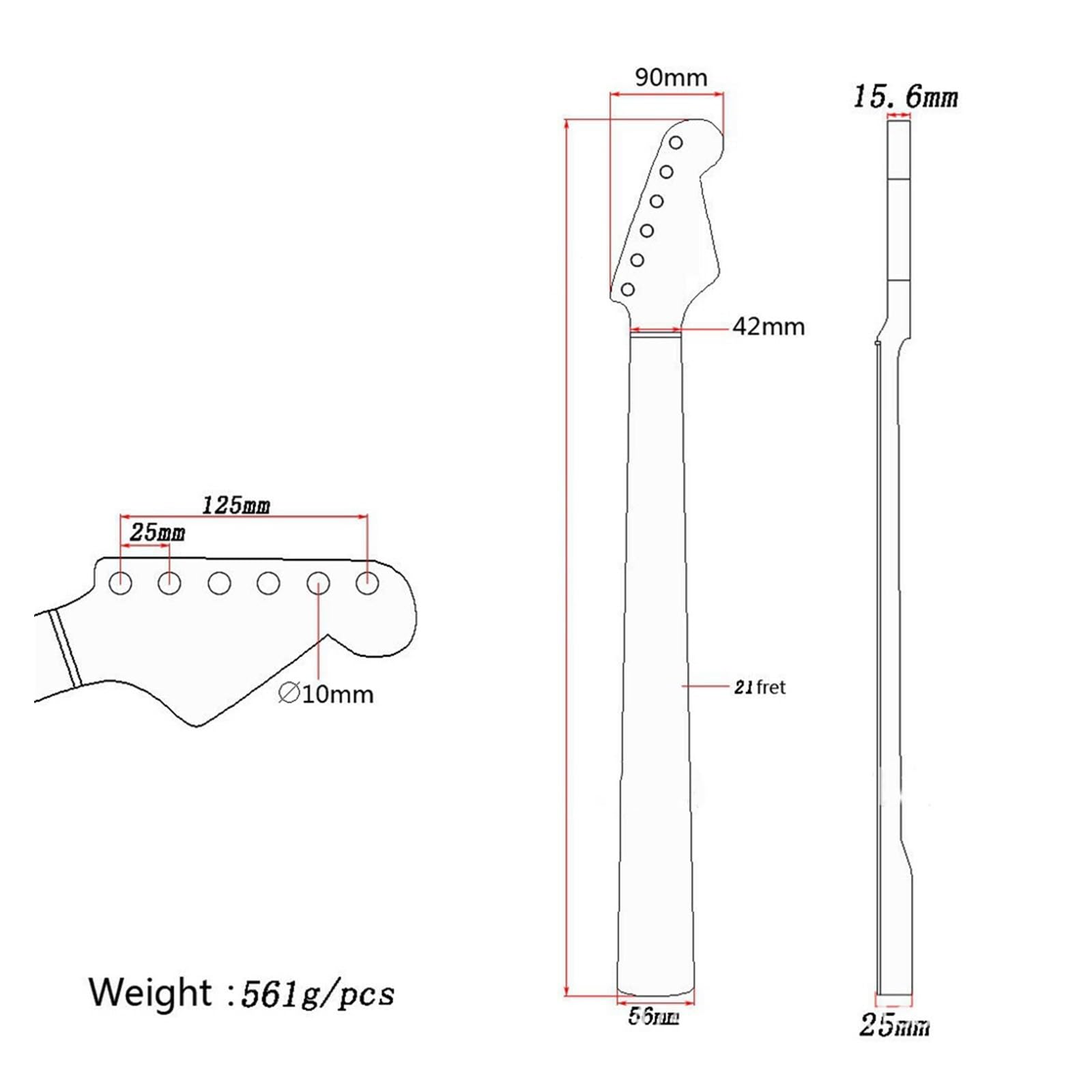 Amazon | エレキギター交換部品ネック エレキギターネック 22 フレット