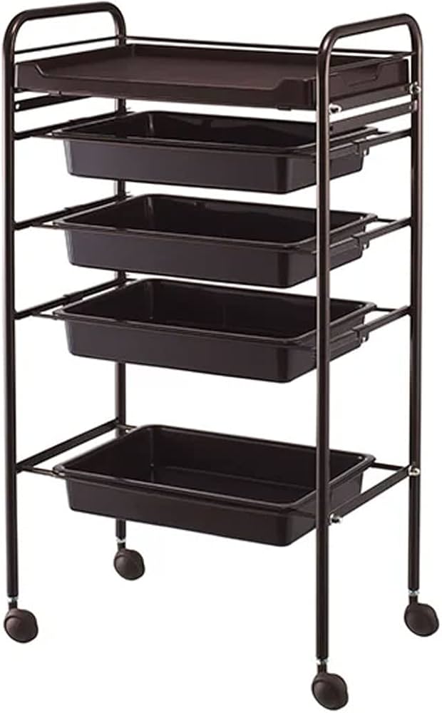Amazon.co.jp: シンプルワゴン 5段 引出し付 幅48.5×奥行30×高さ86cm