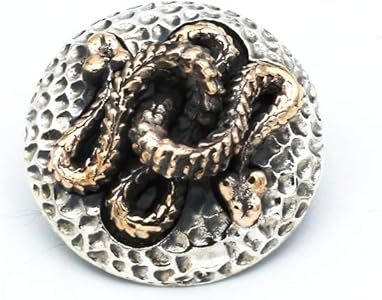Amazon.co.jp: シルバー925 コンチョ 蛇 ヘビ 銀 Silver 925 直径 約