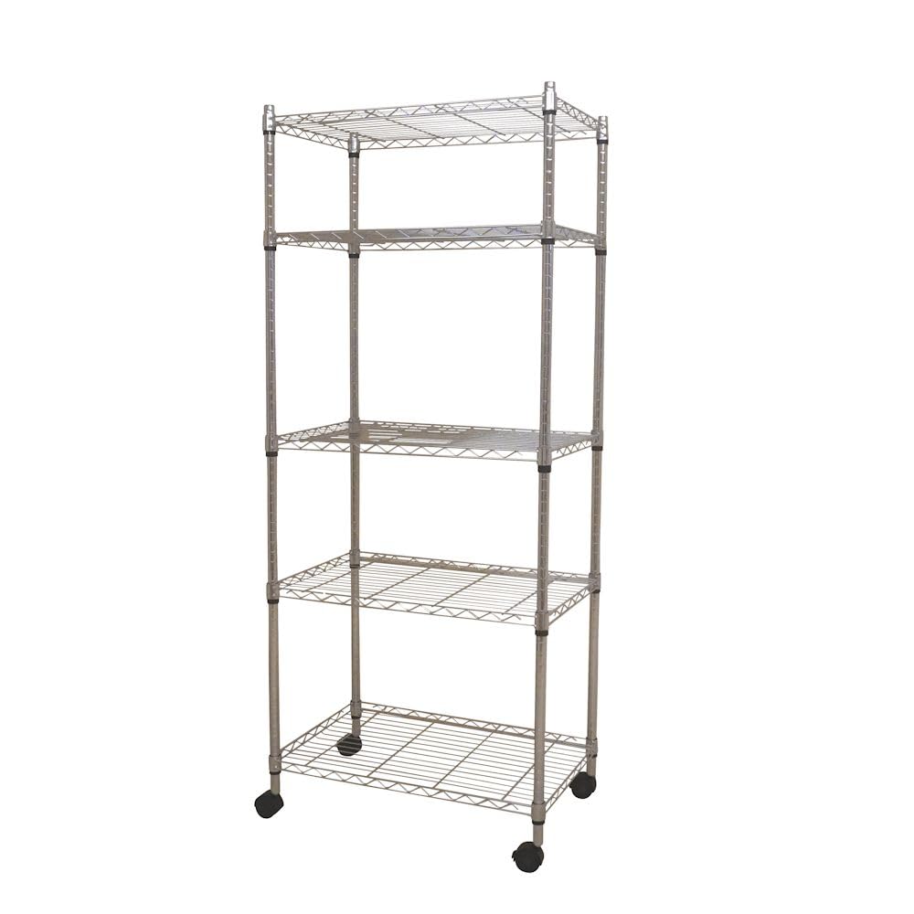 Amazon｜スチールラック 5段 幅75 奥行き45 高さ180cm キャスター付き