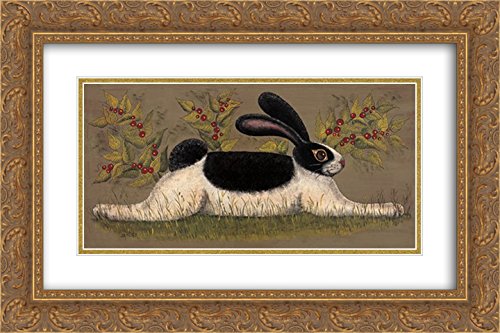 Amazon.com: Green Folk Bunny 2X Matted 20x12 Gold Ornate Framed
