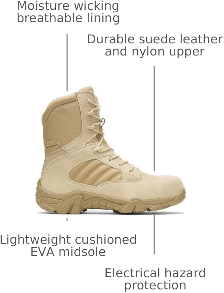 Amazon.com | Bates Men's Gx-8 Comp Toe Side Zip Work Boot,Desert