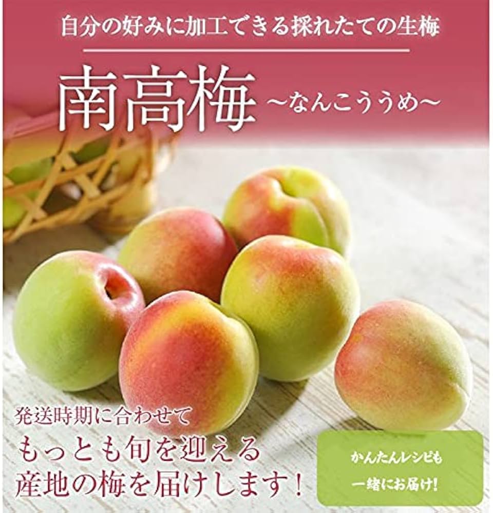 Amazon | 梅 南高梅 産地厳選 秀品 2Lサイズ 約5kg 梅酒用レシピ付き