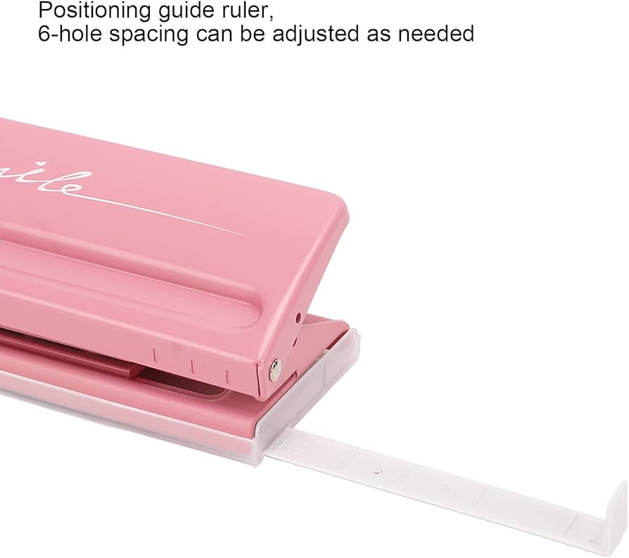 Amazon.co.jp: QANYEGN ピンクの6穴パンチ、滑り止め金属構造ホール