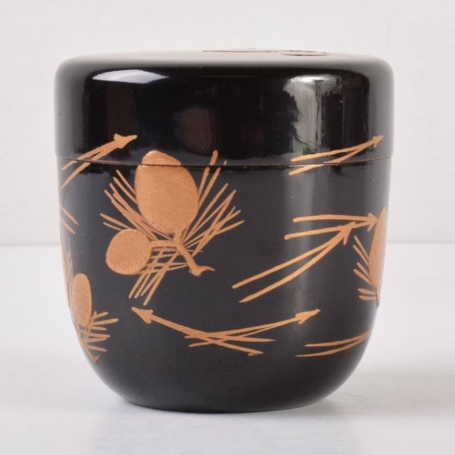 Amazon.co.jp: 茶道具 塗師 中村宗哲作 松葉蒔絵 中棗 袱紗付 共箱 V