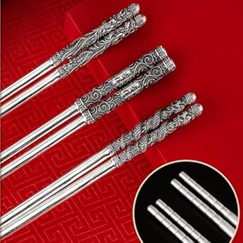 Amazon｜スターリングシルバー箸ギフト55g、中国純銀箸家庭用銀食器再