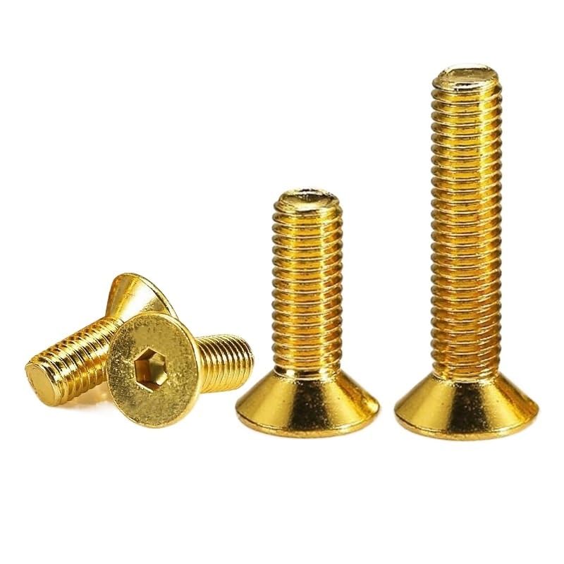 Amazon.co.jp: 10本金ネジチタンメッキ金皿六角穴付きネジ(M4*18