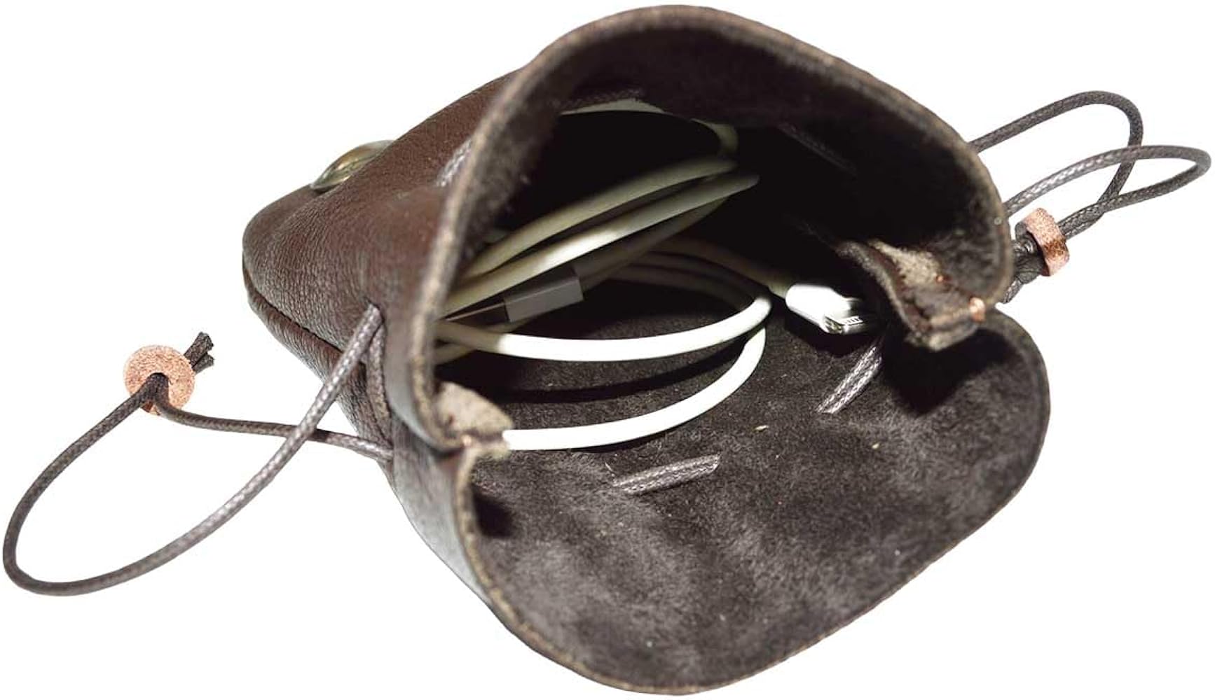 Amazon | 鹿革 巾着ポーチ 小物入れ ハンギング 革 本革 ディアスキン