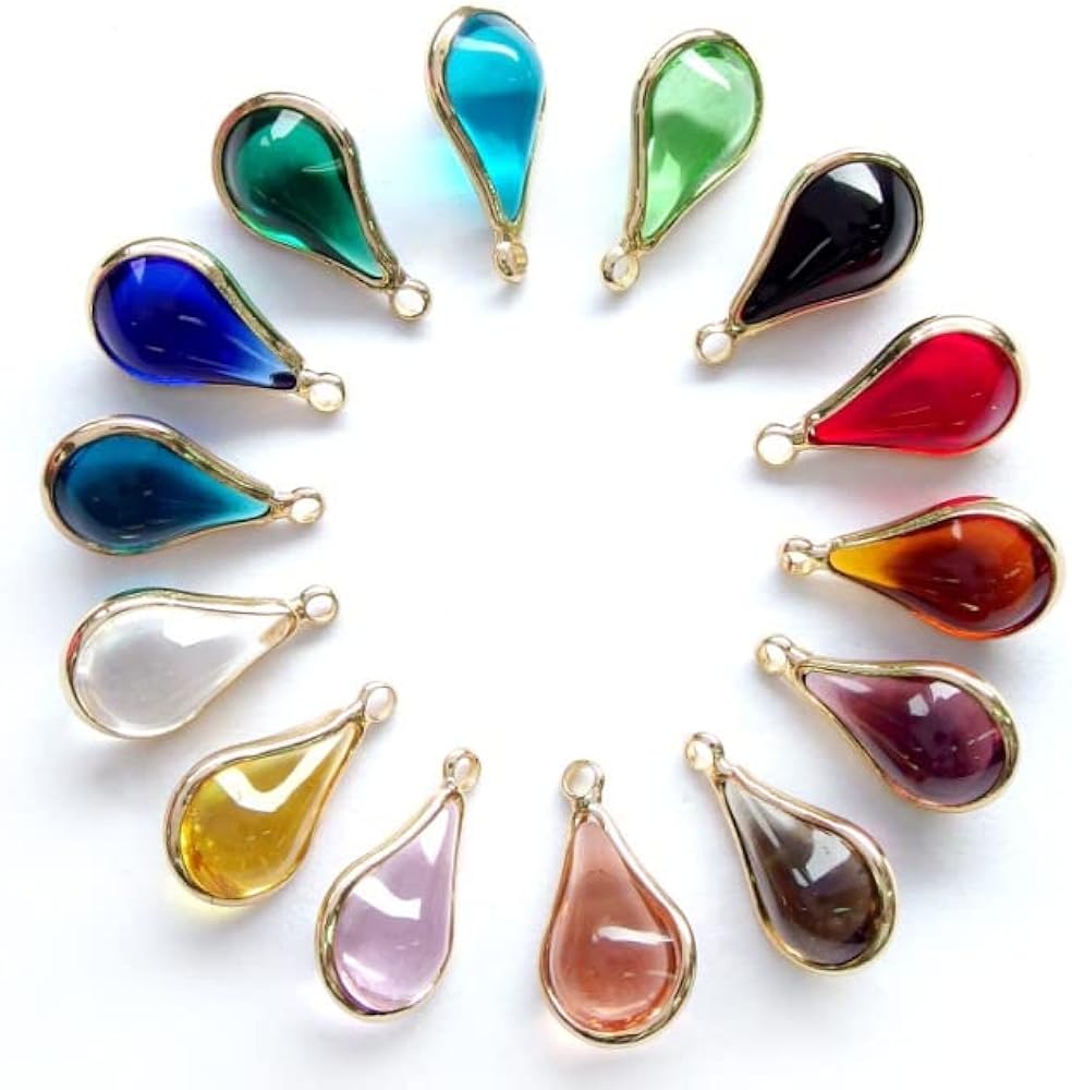 Amazon.co.jp: [クラフトタマゴ] 2個 チャーム パーツ しずく 雫