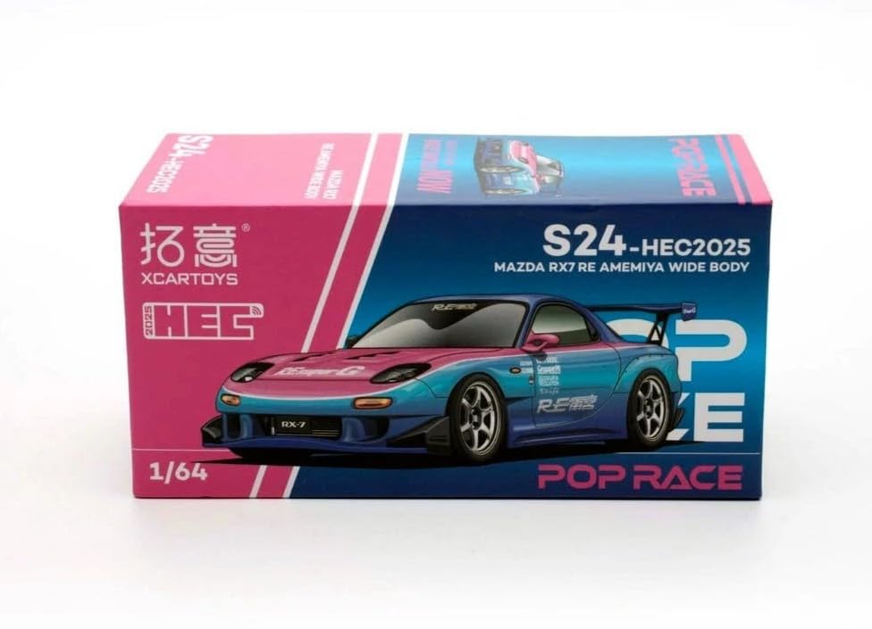 Amazon.com: Diecast Model Car Compatible Pop Race 1:64 Mazda RX7