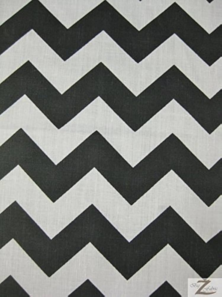 Amazon.com: Big Z Fabric ZIG ZAG POLY COTTON PRINT FABRIC - White