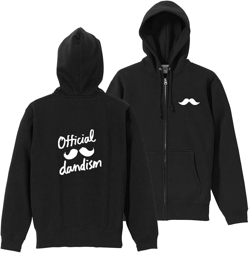 Amazon.co.jp: ジップアップパーカー 【Lサイズ】 髭男 黒×白 039W