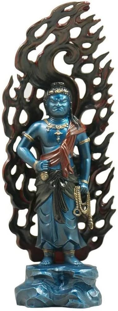 Amazon｜青不動明王 15．5cm 彩色仕上 合金製 [仏像] (青不動明王