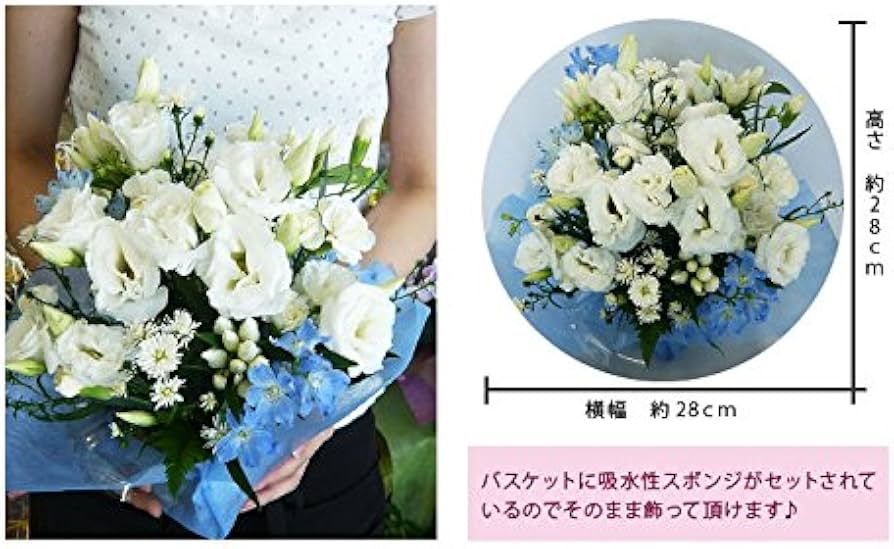 Amazon｜【クール便対応】お供えの花 仏花/白＆ブルー・紫