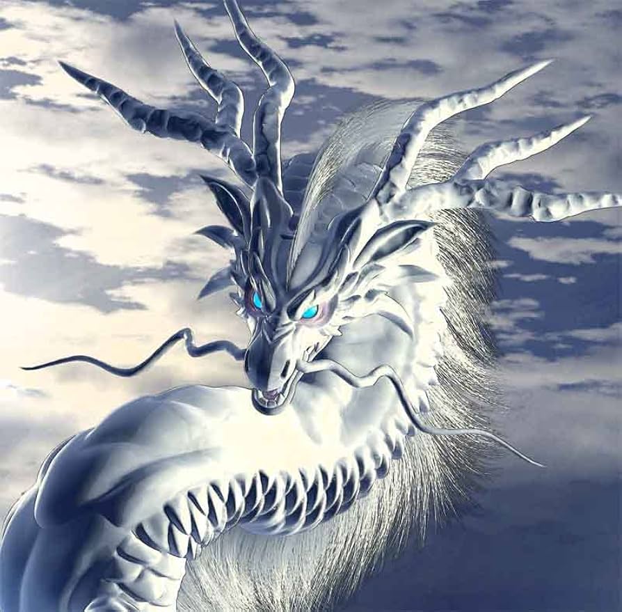 Amazon.co.jp: 龍の絵 「月雲・白龍」 A4 竜の絵 : 龍樹: ホーム