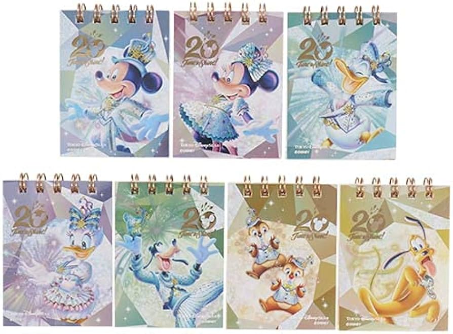 Amazon.co.jp: ディズニーシー 20周年 メモセット メモ帳 7種 タイム