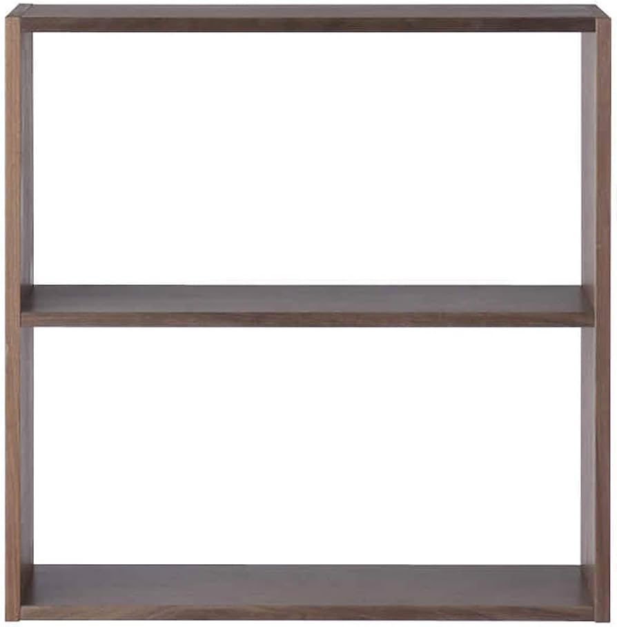 Amazon｜無印良品 スタッキングシェルフ・ワイド・2段・ウォールナット