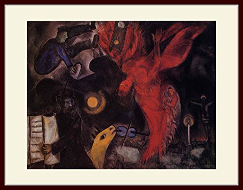 Amazon.co.jp: シャガール・「天使の堕落」 プリキャンバス複製画・ 額