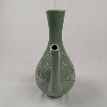 Amazon.co.jp: 高麗青磁雲鶴文水差し 峯岩 韓国人間国宝 高麗青磁 韓国