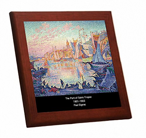 Amazon.co.jp: ポール・シニャック 『 サントロペ港 』の木枠付き