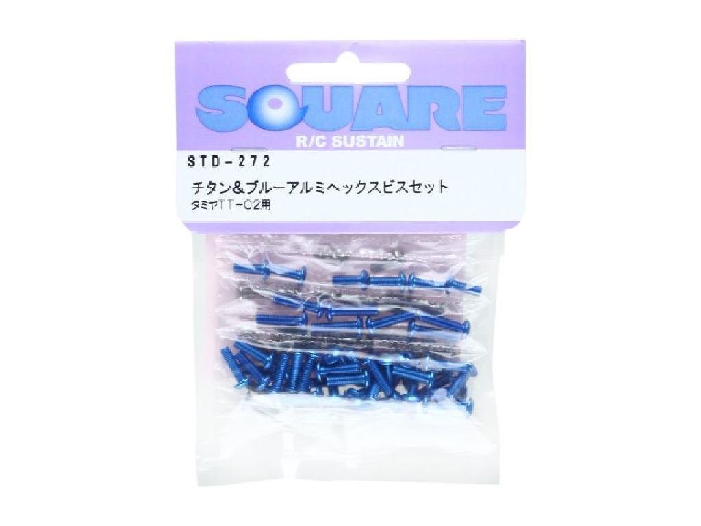 Amazon | スクエア チタン&ブルーアルミヘックスビスセット (タミヤTT