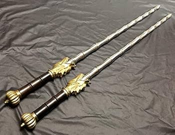 Amazon.co.jp: 中国武術 龍頭 竹節 鋼鞭 2本セット 硬鞭 : スポーツ