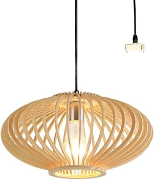 Amazon.co.jp : KY LEE 照明 ペンダントライト 1灯 北欧 ナチュラル 木