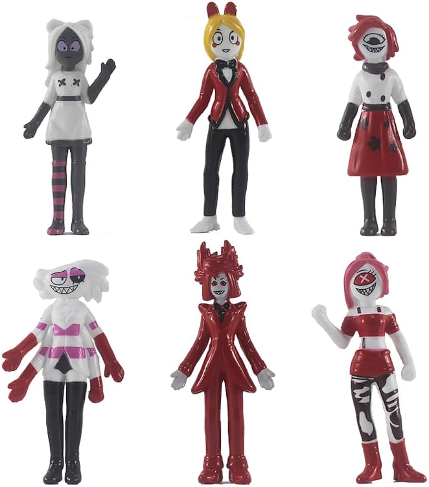 Hazbin 6 Pack Anime Hotel Figures 10 cm Angel and Alastor Figurine