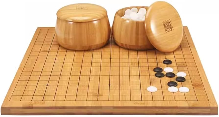 Amazon.co.jp: 五目並べ 木製囲碁ボードゲームセット 19*19/13*13両面