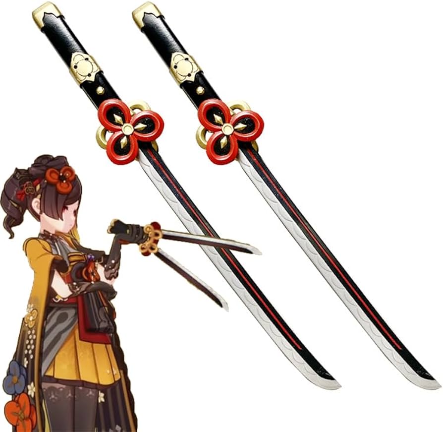 Amazon.co.jp: 原神 千織 武器 コスプレ道具 COS道具 刀 二刀流 有楽