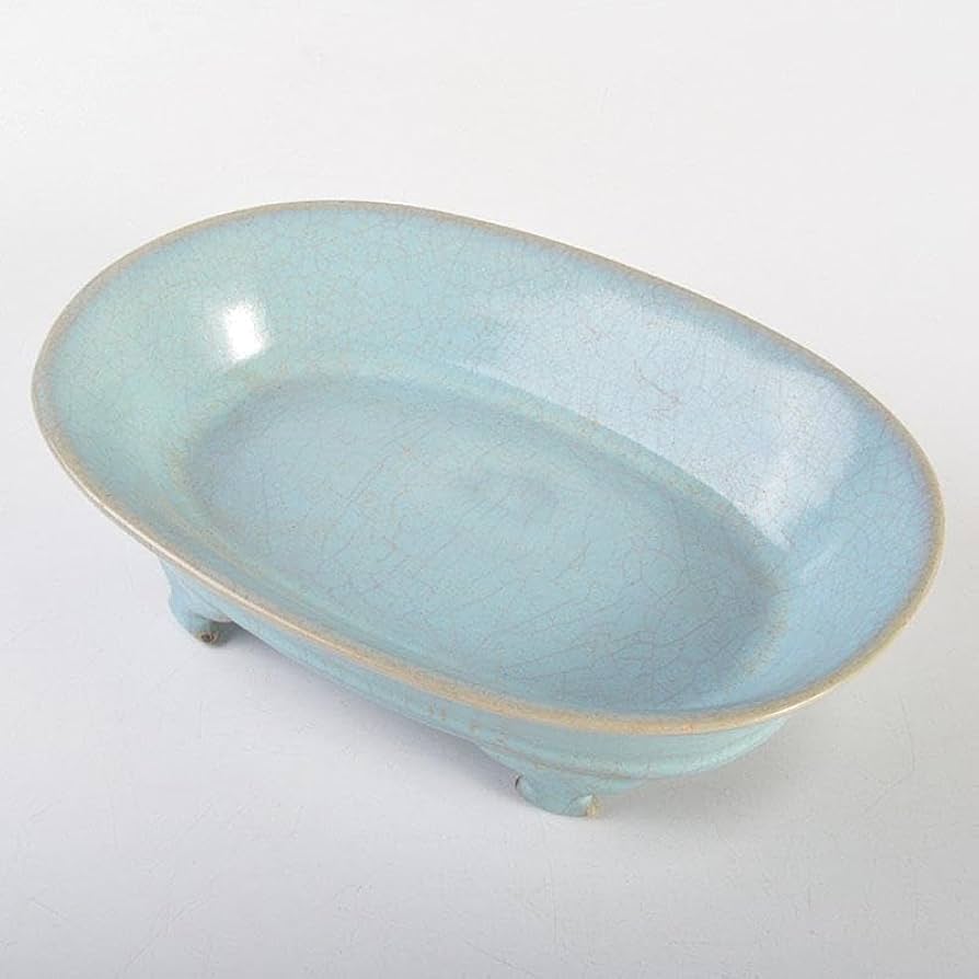 Amazon.co.jp: 中国 汝窯 天青釉 青磁 水盤 筆洗 水仙盆 C 6728E