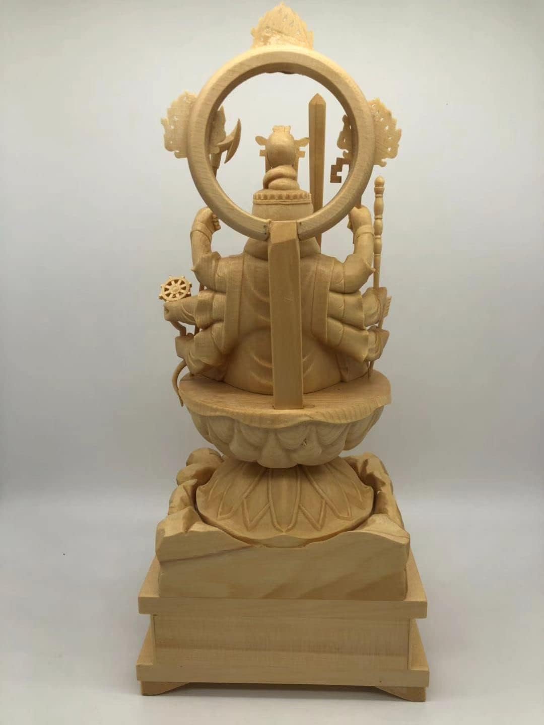 Amazon｜木彫りの仏像 宇賀八臂弁財天（弁才天）宇賀神 桧木製 財運